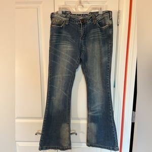 Size 11 flare industrial cotton jeans circa 2006